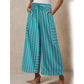 Women's Striped Wide-Leg Drawstring Pants