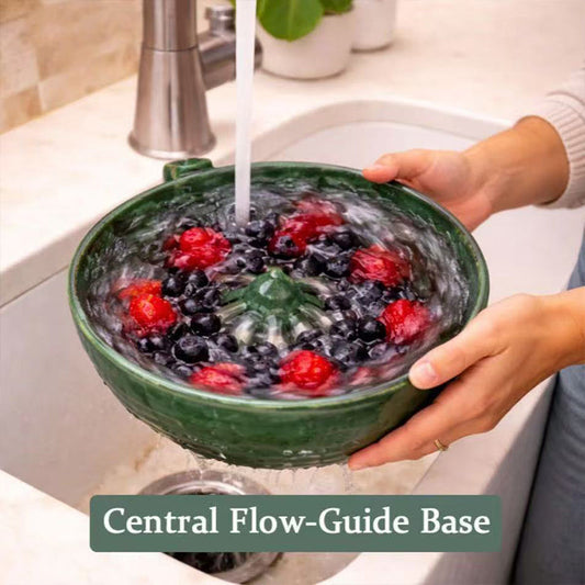🍓 50% OFF NOW!🔥Berry Swirl Washing & Serving Bowl – Dual-purpose colander design, non-slip base & perfect for rinsing, draining & serving berries or snacks 🥣