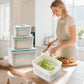 🥗 50% OFF NOW!🧊 2 in 1 Draining Fresh-Keep Food Container – Airtight & Microwave Safe – Fridge Essential 🔒
