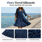 Women's V-Neck Tassel Tie Tiered Midi Dress