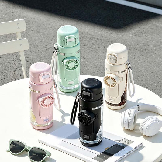 Portable Cooling Fan Water Bottle