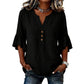 Women's Casual Solid Color V-Neck Top