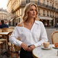 👚 Off-Shoulder Button-Down – Asymmetrical Allure ✨