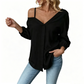 👚 Off-Shoulder Button-Down – Asymmetrical Allure ✨