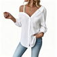 👚 Off-Shoulder Button-Down – Asymmetrical Allure ✨