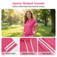 Women's Striped Short-Sleeve Hoodie & Wide-Leg Pants Set