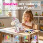 🔥50% OFF 🦄DIY Color-In Unicorn Plush Toy Kit, Washable Reusable Coloring Stuffed Animal, Creative Art Craft Set for Kids Birthday Gift