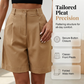 Women's High-Waist Pleated Shorts