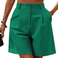 Women's High-Waist Pleated Shorts