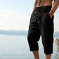 🔥New arrivals now on sale-Men's Linen Blend Cargo Capri Pants