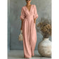 💖2026 Hot Sale 50% OFF✨Women's V-Neck High Waist Wide Leg Jumpsuit