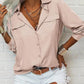 👔 Women's Solid Lapel Long Sleeves Button-Down Shirt – Classic collar & chest pockets – Relaxed fit, perfect for work or casual layering 🌿💼✨