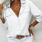 👔 Women's Solid Lapel Long Sleeves Button-Down Shirt – Classic collar & chest pockets – Relaxed fit, perfect for work or casual layering 🌿💼✨