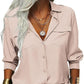 👔 Women's Solid Lapel Long Sleeves Button-Down Shirt – Classic collar & chest pockets – Relaxed fit, perfect for work or casual layering 🌿💼✨