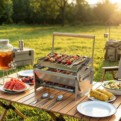 Stainless Steel Portable Flipping BBQ Grill