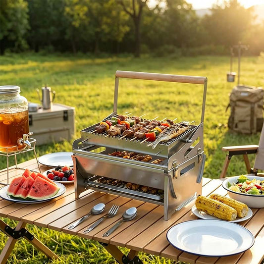 Stainless Steel Portable Flipping BBQ Grill