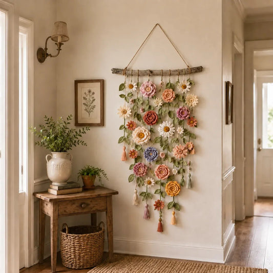 ⏳🌸LAST DAY SALE 50% OFF⚡50K+ SOLD💕💮Crochet Flower Wall Hanging Decor🖼️