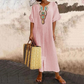 🌊🌴Embroidered maxi dress with slit – Summer elegance, absolute comfort.