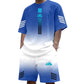 👕Men's Summer T-Shirt & Shorts Set – Gradient design, breathable & lightweight – Perfect for hot days & casual outings 🩳