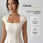 Women Elegant Square Neck A Line Dress Slim Fit Long Dress