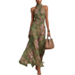 ⏳Time-Limited Special⏰Elegant Floral Print Halter Neck Maxi Dress