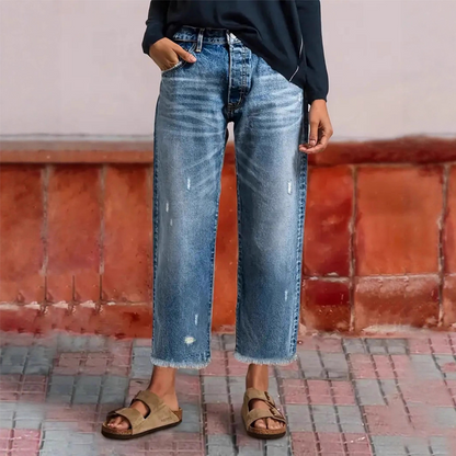 🎉 2026 Sale — Over 27,000 Sold! 💞 Retro Cropped Straight Jeans – Timeless Vintage Vibes 🌸