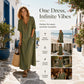 Women's V Neck Loose Vacation Maxi Dress