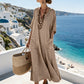 Women's V Neck Loose Vacation Maxi Dress