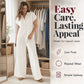 Women's Casual Loose Short Sleeve Button Jumpsuit