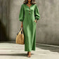 ⌛Limited-Time Offer-Women's Casual V-Neck Maxi Dress with Puff Sleeve