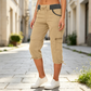 Women's High-Waist Cargo Capri Pants