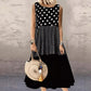 Women's Sleeveless Polka Dot & Plaid Patchwork Dress