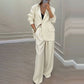 Women's Elegant Blazer & Wide-Leg Pants Set