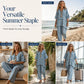 🌸Women's Loose V-Neck Striped 2-Piece Casual Set – Relaxed Oversized Fit & Effortless Style 🌿