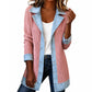 Seasonal Style🛍️Women’s Elegant Denim Spliced Ribbed Knit Coat