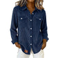 Women's Casual Ribbed Button Down Shirt