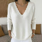 🌸Hot Sale 50% OFF💖Women's Scalloped V-Neck Knit Sweater