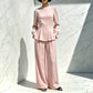 🌸Hot Sale 50% OFF💖Women's Elegant Puff Sleeve Top & Wide-Leg Pants Set