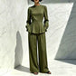 🌸Hot Sale 50% OFF💖Women's Elegant Puff Sleeve Top & Wide-Leg Pants Set