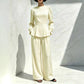 🌸Hot Sale 50% OFF💖Women's Elegant Puff Sleeve Top & Wide-Leg Pants Set