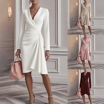 Women’s Fashion Solid Color Long Sleeve Dress