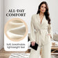 Women’s Elegant V-Neck Top & Wide-Leg Pants 2-Piece Set