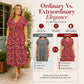 Women's Elegant V-Neck Floral Print Dress with pockets
