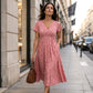 Women's Elegant V-Neck Floral Print Dress with pockets