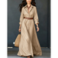 🌸Hot Sale 50% OFF💖Women Long Sleeve Shirt Maxi Dress with Belt Classic Turndown Collar Holiday Resort Long Dress
