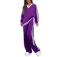 ⌛Limited-Time Discount-Women's Two-Piece Casual Set V-Neck Long Sleeve Top and Wide Leg Striped Pants Outfit
