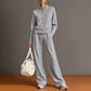 Women's Button-Down Cardigan & Wide-Leg Pants Set