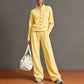 Women's Button-Down Cardigan & Wide-Leg Pants Set