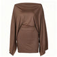 Women's Off-Shoulder Batwing Sleeve Bodycon Dress