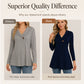 Women's V Neck Ribbed Knit Casual Top